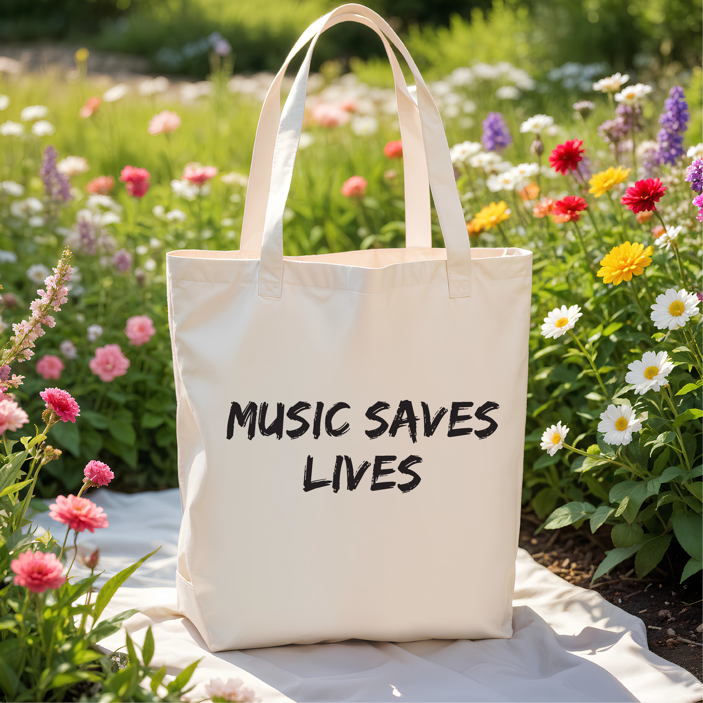 Music Saves Lives Canvas Tote Bag